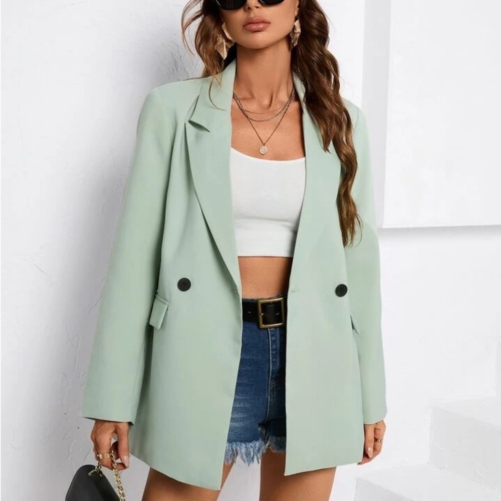 Bacio Mint Green Blazer – Pastel Workwear & Spring Layering Jacket - Picture 4 of 13